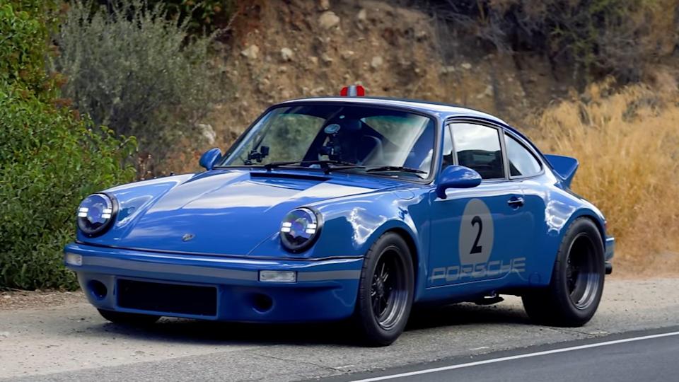 Porsche 930 Turbo sliding on a racetrack