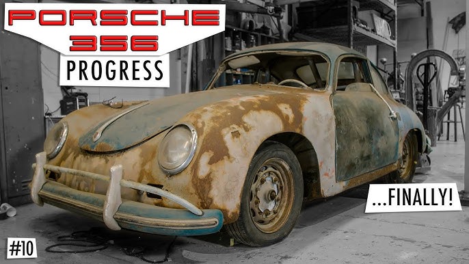 Early Porsche 356 in a wooden workshop